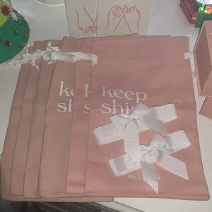 Jewelry boxes and bags white bows included for jewelry boxes